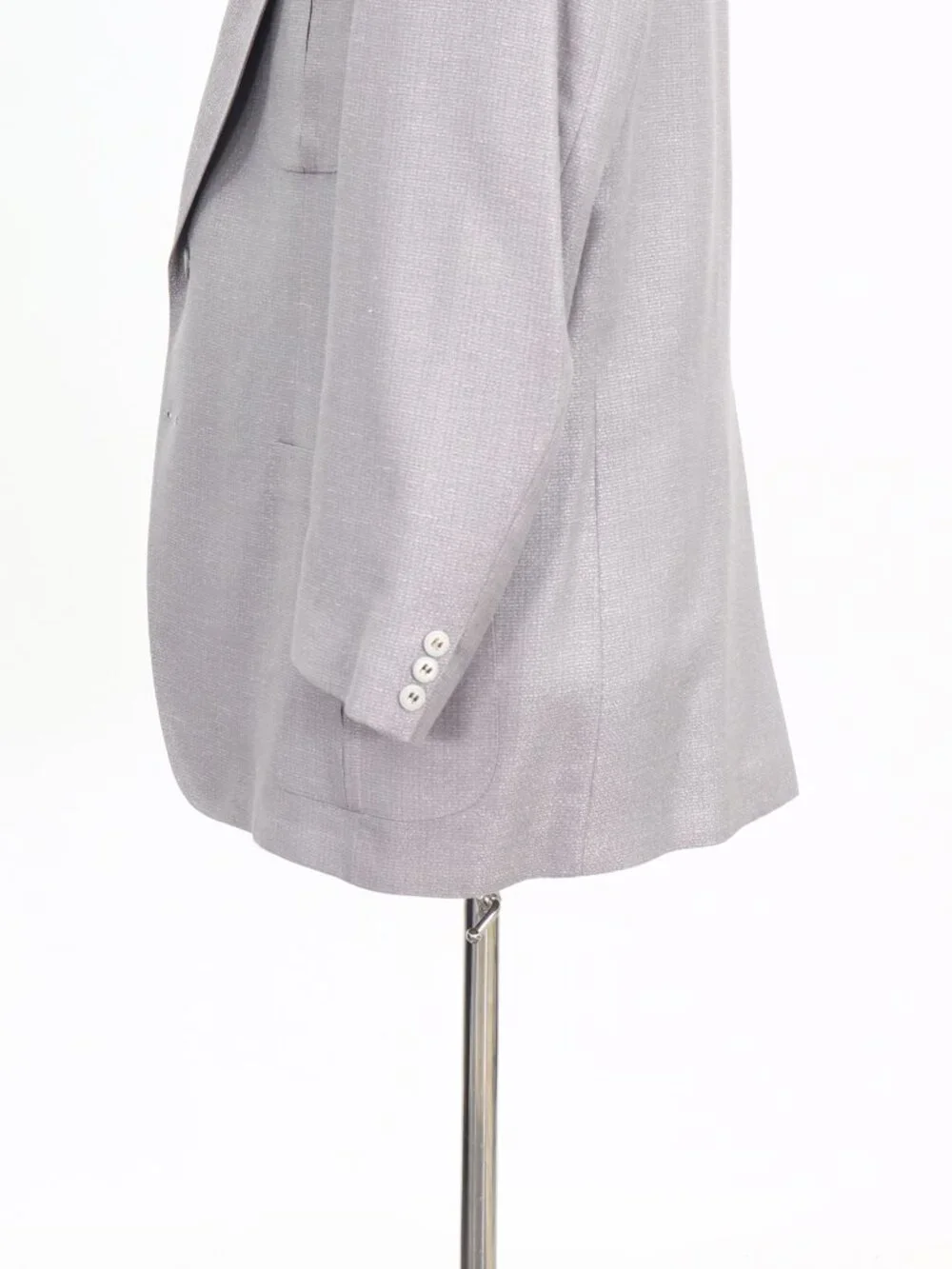 Vintage 1990s 46R Gray Blazer Sport Coat Jacket 2-Button Solid W891
